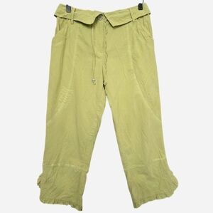 Vintage Y2K euro green mid rise capri pants womens size XS